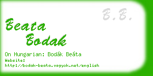beata bodak business card